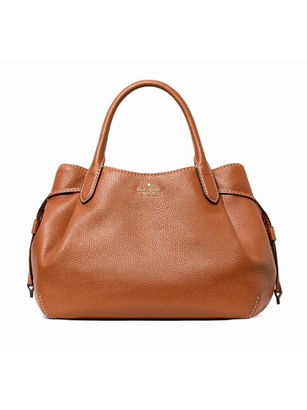 New Kate Spade Dumpling Large Satchel Pebble Leather Warm Gingerbread